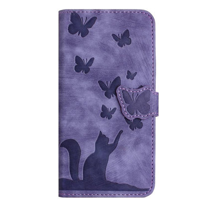 Butterfly Cat Embossing Flip Leather Phone Case, For iPhone 18 Pro / 17 Pro, For iPhone 18 Pro Max / 17 Pro Max, For iPhone 17, For iPhone 17 Air