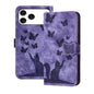 Butterfly Cat Embossing Flip Leather Phone Case, For iPhone 18 Pro / 17 Pro, For iPhone 18 Pro Max / 17 Pro Max, For iPhone 17, For iPhone 17 Air