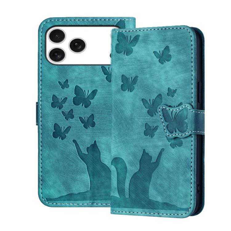 Butterfly Cat Embossing Flip Leather Phone Case, For iPhone 18 Pro / 17 Pro, For iPhone 18 Pro Max / 17 Pro Max, For iPhone 17, For iPhone 17 Air