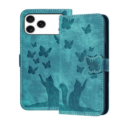Butterfly Cat Embossing Flip Leather Phone Case, For iPhone 18 Pro / 17 Pro, For iPhone 18 Pro Max / 17 Pro Max, For iPhone 17, For iPhone 17 Air