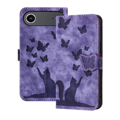Butterfly Cat Embossing Flip Leather Phone Case, For iPhone 18 Pro / 17 Pro, For iPhone 18 Pro Max / 17 Pro Max, For iPhone 17, For iPhone 17 Air