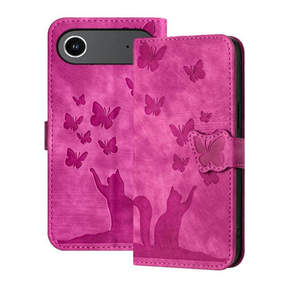 Butterfly Cat Embossing Flip Leather Phone Case, For iPhone 18 Pro / 17 Pro, For iPhone 18 Pro Max / 17 Pro Max, For iPhone 17, For iPhone 17 Air
