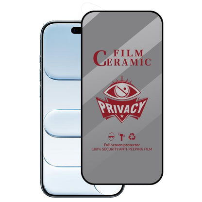 Full Coverage HD Privacy Ceramic Film, For iPhone 17 Pro Max, For iPhone 17 Pro, For iPhone 17, For iPhone Air, For iPhone 16 Pro Max, For iPhone 16 Pro, For iPhone 16 Plus, For iPhone 16, For iPhone 15 Pro Max, For iPhone 15 Pro, For iPhone 15 Plus���...