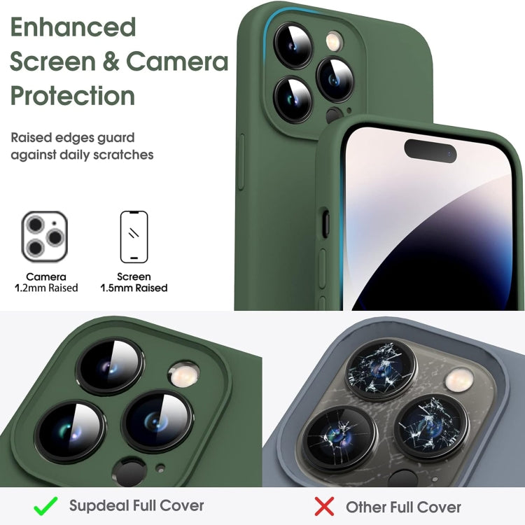 Microfiber Liquid Silicone Shockproof Phone Case, For iPhone 15 Pro, For iPhone 15 Plus, For iPhone 15, For iPhone 14 Plus
