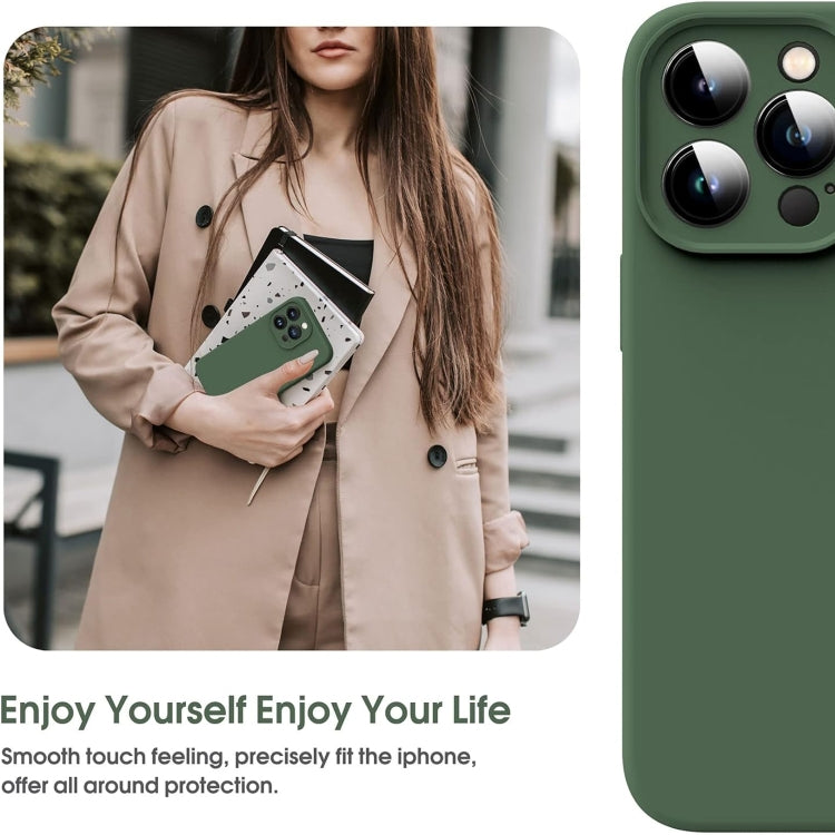 Microfiber Liquid Silicone Shockproof Phone Case, For iPhone 16 Pro, For iPhone 16 Plus, For iPhone 16, For iPhone 15 Pro Max