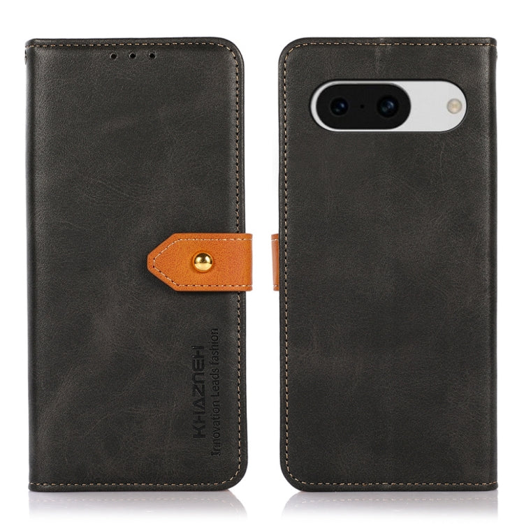 KHAZNEH Dual-color Cowhide Texture Flip Leather Phone Case