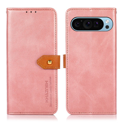KHAZNEH Dual-color Cowhide Texture Flip Leather Phone Case