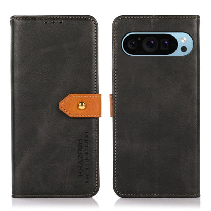 KHAZNEH Dual-color Cowhide Texture Flip Leather Phone Case