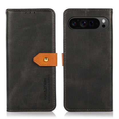 KHAZNEH Dual-color Cowhide Texture Flip Leather Phone Case