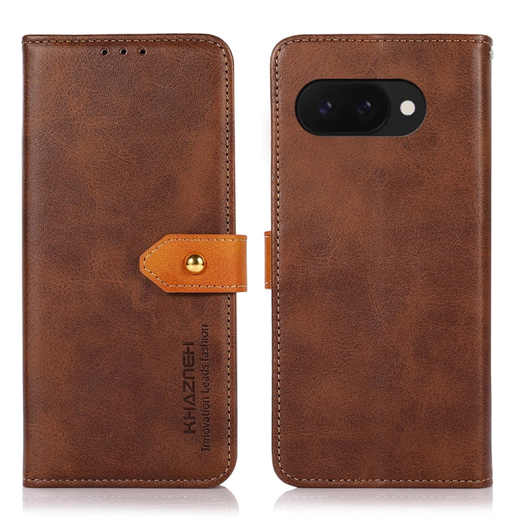KHAZNEH Dual-color Cowhide Texture Flip Leather Phone Case