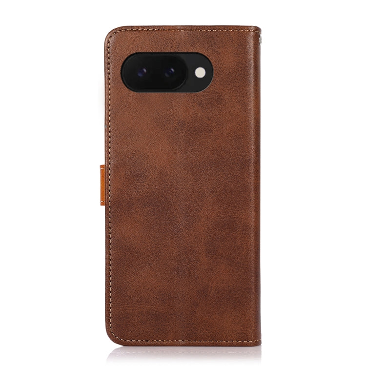 KHAZNEH Dual-color Cowhide Texture Flip Leather Phone Case