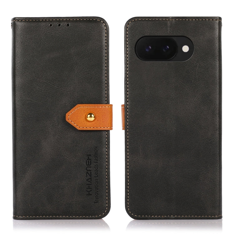 KHAZNEH Dual-color Cowhide Texture Flip Leather Phone Case