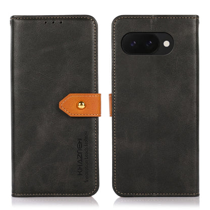 KHAZNEH Dual-color Cowhide Texture Flip Leather Phone Case