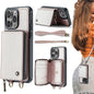 JEEHOOD C22 Series Zipper Wallet Leather Phone Case with Dual Lanyard, For iPhone 16 Pro, For iPhone 16 Plus, For iPhone 16, For iPhone 15 Pro Max