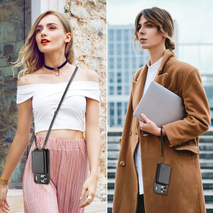 JEEHOOD C22 Series Zipper Wallet Leather Phone Case with Dual Lanyard