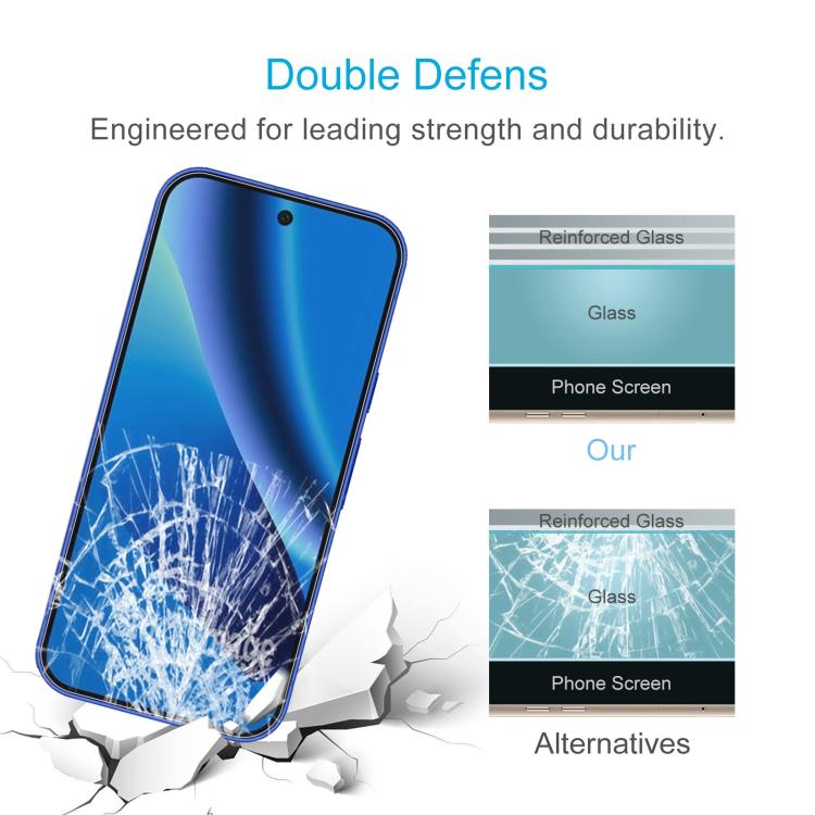 50pcs 0.26mm 9H 2.5D Tempered Glass Film, For Google Pixel 10a, For Google Pixel 10, For Google Pixel 9a, For Google Pixel 9 Pro XL, For Google Pixel 9 Pro, For Google Pixel 9, For Google Pixel 8a