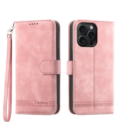 Dierfeng Dream Line TPU Hybrid PU Leather Phone Case, For iPhone 16, For iPhone 15 Pro Max, For iPhone 15 Pro, For iPhone 15 Plus