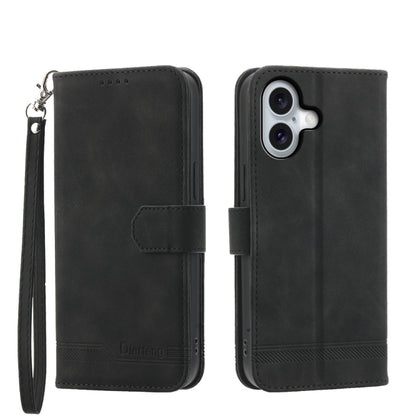 Dierfeng Dream Line TPU Hybrid PU Leather Phone Case, For iPhone 16, For iPhone 15 Pro Max, For iPhone 15 Pro, For iPhone 15 Plus