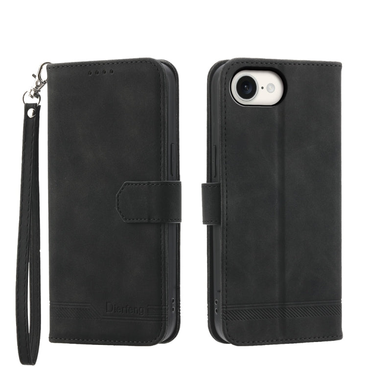 Dierfeng Dream Line TPU Hybrid PU Leather Phone Case, For iPhone 17e / 16e, For iPhone 18 Pro Max / 17 Pro Max, For iPhone 18 Pro / 17 Pro, For iPhone 17