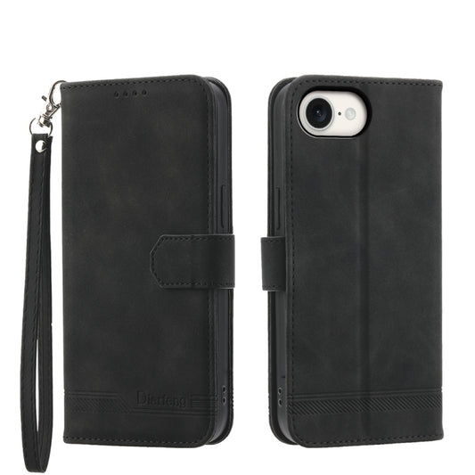 Dierfeng Dream Line TPU Hybrid PU Leather Phone Case, For iPhone 16e, For iPhone 16 Pro Max, For iPhone 16 Pro, For iPhone 16 Plus