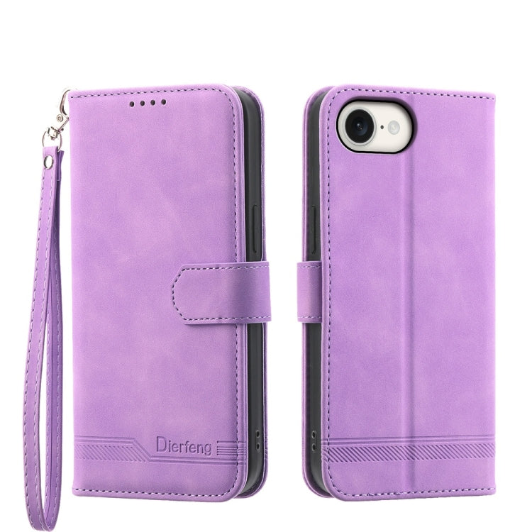 Dierfeng Dream Line TPU Hybrid PU Leather Phone Case, For iPhone 17e / 16e, For iPhone 18 Pro Max / 17 Pro Max, For iPhone 18 Pro / 17 Pro, For iPhone 17