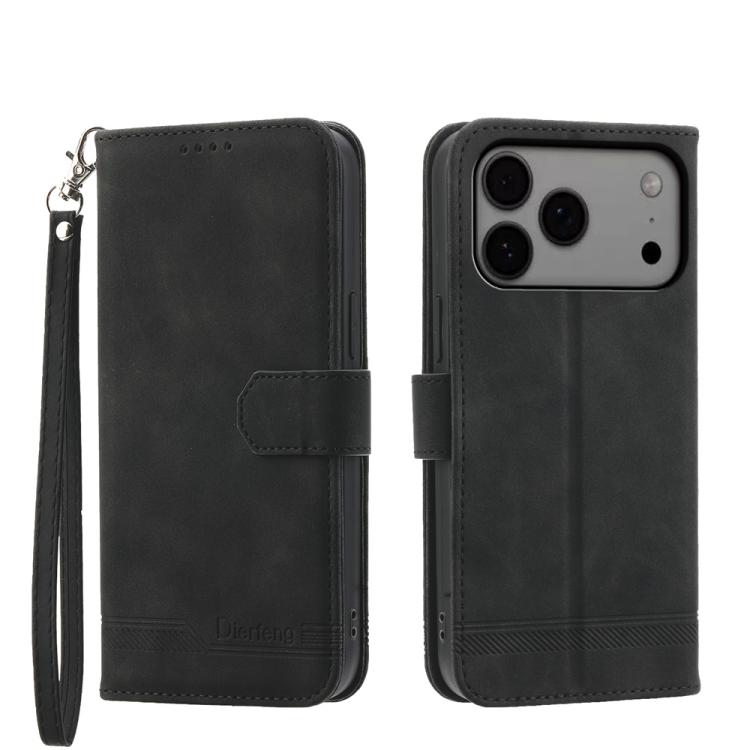 Dierfeng Dream Line TPU Hybrid PU Leather Phone Case, For iPhone 17e / 16e, For iPhone 18 Pro Max / 17 Pro Max, For iPhone 18 Pro / 17 Pro, For iPhone 17