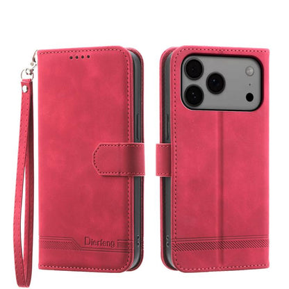 Dierfeng Dream Line TPU Hybrid PU Leather Phone Case, For iPhone 17e / 16e, For iPhone 18 Pro Max / 17 Pro Max, For iPhone 18 Pro / 17 Pro, For iPhone 17