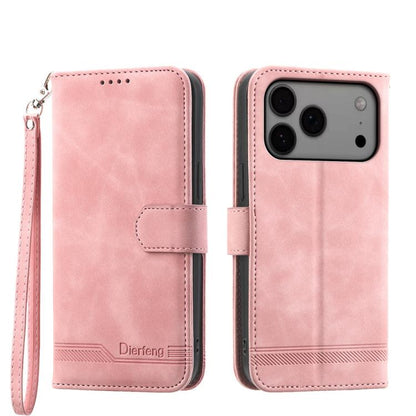 Dierfeng Dream Line TPU Hybrid PU Leather Phone Case, For iPhone 17e / 16e, For iPhone 18 Pro Max / 17 Pro Max, For iPhone 18 Pro / 17 Pro, For iPhone 17