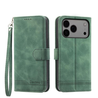 Dierfeng Dream Line TPU Hybrid PU Leather Phone Case, For iPhone 17e / 16e, For iPhone 18 Pro Max / 17 Pro Max, For iPhone 18 Pro / 17 Pro, For iPhone 17