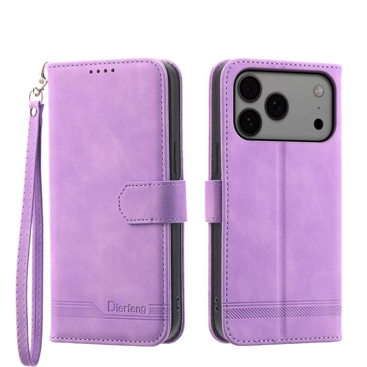Dierfeng Dream Line TPU Hybrid PU Leather Phone Case, For iPhone 17e / 16e, For iPhone 18 Pro Max / 17 Pro Max, For iPhone 18 Pro / 17 Pro, For iPhone 17