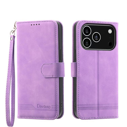 Dierfeng Dream Line TPU Hybrid PU Leather Phone Case, For iPhone 17e / 16e, For iPhone 18 Pro Max / 17 Pro Max, For iPhone 18 Pro / 17 Pro, For iPhone 17