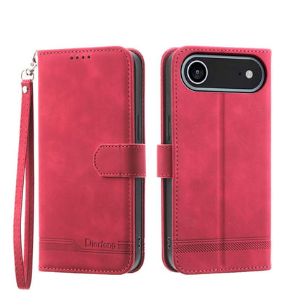 Dierfeng Dream Line TPU Hybrid PU Leather Phone Case, For iPhone 17 Pro Max, For iPhone 17 Pro, For iPhone 17, For iPhone Air