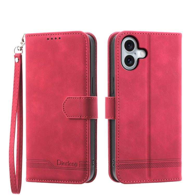Dierfeng Dream Line TPU Hybrid PU Leather Phone Case, For iPhone 17e / 16e, For iPhone 18 Pro Max / 17 Pro Max, For iPhone 18 Pro / 17 Pro, For iPhone 17