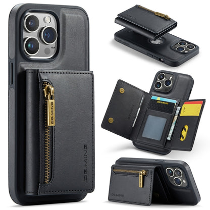 DG.MING M5 Series Zip RFID Multi Card Detachable Leather Phone Case, For iPhone 16, For iPhone 14 Pro Max, For iPhone 15 Pro Max, For iPhone 15 Pro