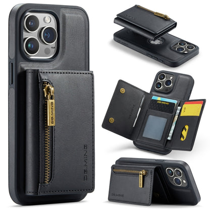 DG.MING M5 Series Zip RFID Multi Card Detachable Leather Phone Case, For iPhone 16, For iPhone 14 Pro Max, For iPhone 15 Pro Max, For iPhone 15 Pro