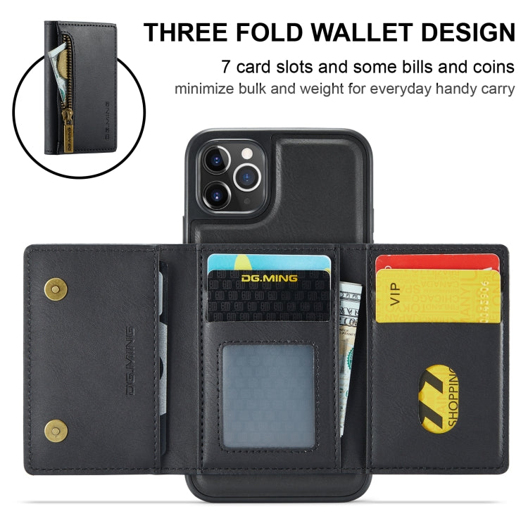 DG.MING M5 Series Zip RFID Multi Card Detachable Leather Phone Case