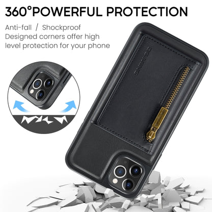 DG.MING M5 Series Zip RFID Multi Card Detachable Leather Phone Case