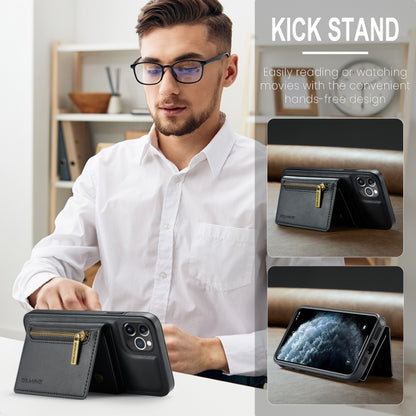 DG.MING M5 Series Zip RFID Multi Card Detachable Leather Phone Case