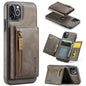DG.MING M5 Series Zip RFID Multi Card Detachable Leather Phone Case