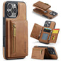 DG.MING M5 Series Zip RFID Multi Card Detachable Leather Phone Case, For iPhone Air, For iPhone 16 Pro Max, For iPhone 16 Pro, For iPhone 16 Plus