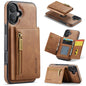 DG.MING M5 Series Zip RFID Multi Card Detachable Leather Phone Case, For iPhone Air, For iPhone 16 Pro Max, For iPhone 16 Pro, For iPhone 16 Plus