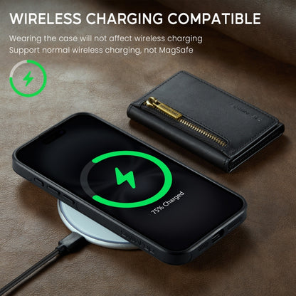 DG.MING M5 Series Zip RFID Multi Card Detachable Leather Phone Case, For iPhone 16, For iPhone 14 Pro Max, For iPhone 15 Pro Max, For iPhone 15 Pro