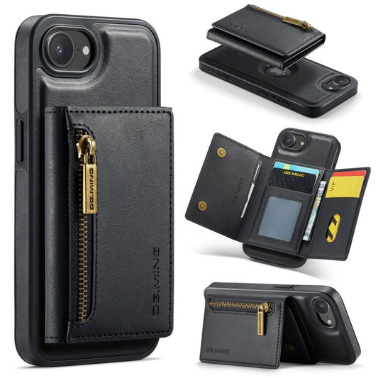 DG.MING M5 Series Zip RFID Multi Card Detachable Leather Phone Case, For iPhone 17e / 16e, For iPhone 17 Pro Max, For iPhone 17 Pro, For iPhone 17