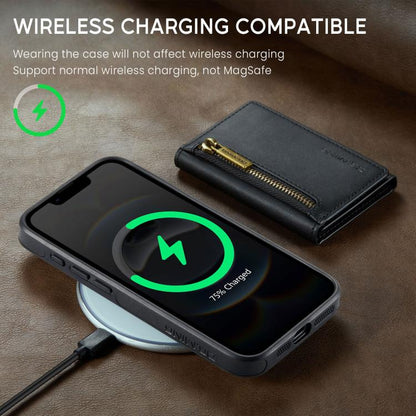 DG.MING M5 Series Zip RFID Multi Card Detachable Leather Phone Case, For iPhone 17e / 16e, For iPhone 17 Pro Max, For iPhone 17 Pro, For iPhone 17
