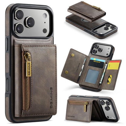 DG.MING M5 Series Zip RFID Multi Card Detachable Leather Phone Case, For iPhone 17e / 16e, For iPhone 17 Pro Max, For iPhone 17 Pro, For iPhone 17