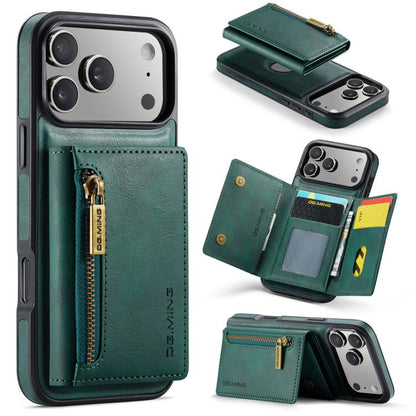 DG.MING M5 Series Zip RFID Multi Card Detachable Leather Phone Case, For iPhone 17e / 16e, For iPhone 17 Pro Max, For iPhone 17 Pro, For iPhone 17