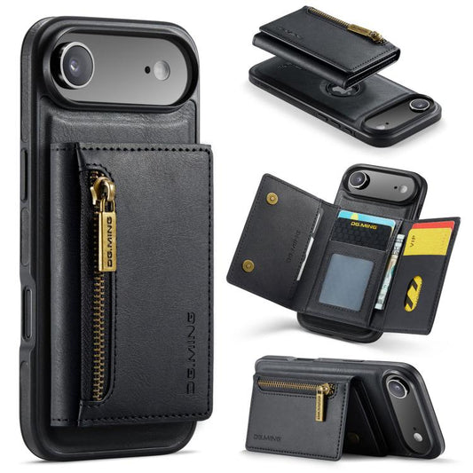 DG.MING M5 Series Zip RFID Multi Card Detachable Leather Phone Case, For iPhone Air, For iPhone 16 Pro Max, For iPhone 16 Pro, For iPhone 16 Plus