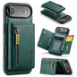 DG.MING M5 Series Zip RFID Multi Card Detachable Leather Phone Case, For iPhone Air, For iPhone 16 Pro Max, For iPhone 16 Pro, For iPhone 16 Plus