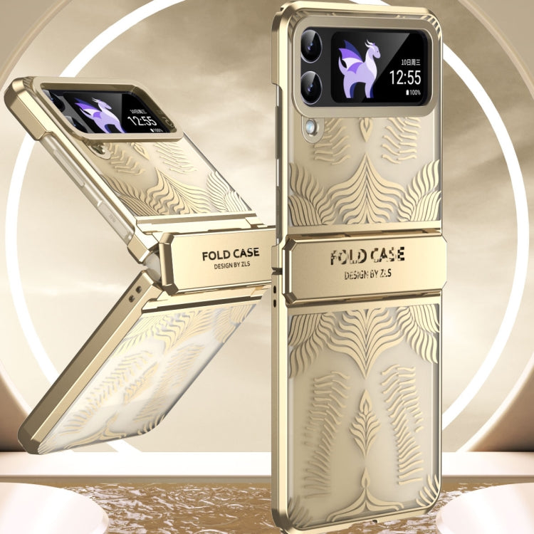 Angel Wings Electroplated Frosted Phone Case, For Samsung Galaxy Z Flip4 5G, For Samsung Galaxy Z Flip3 5G