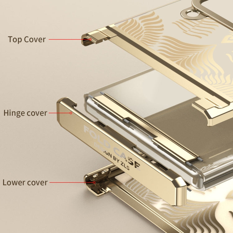 Angel Wings Electroplated Frosted Phone Case, For Samsung Galaxy Z Flip4 5G, For Samsung Galaxy Z Flip3 5G